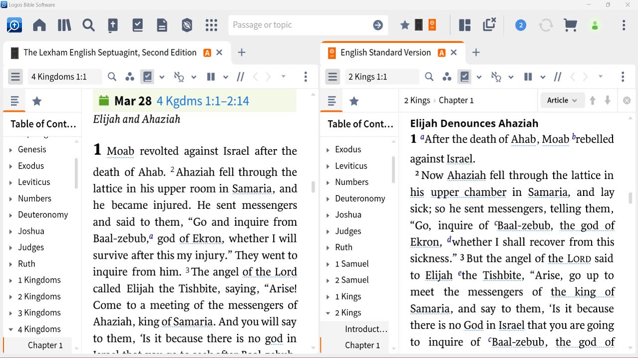 How to Link Two or More Bibles Together So The Scroll Together Logos