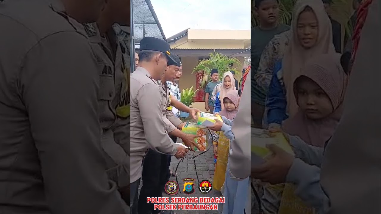 Pemberian santunan kepada anak yatim dan doa bersama di Mako Polsek Perbaungan