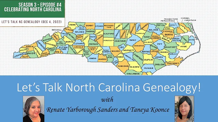 Lets Talk North Carolina Genealogy - Season 3: Episode 4 - North Carolina Research Resources