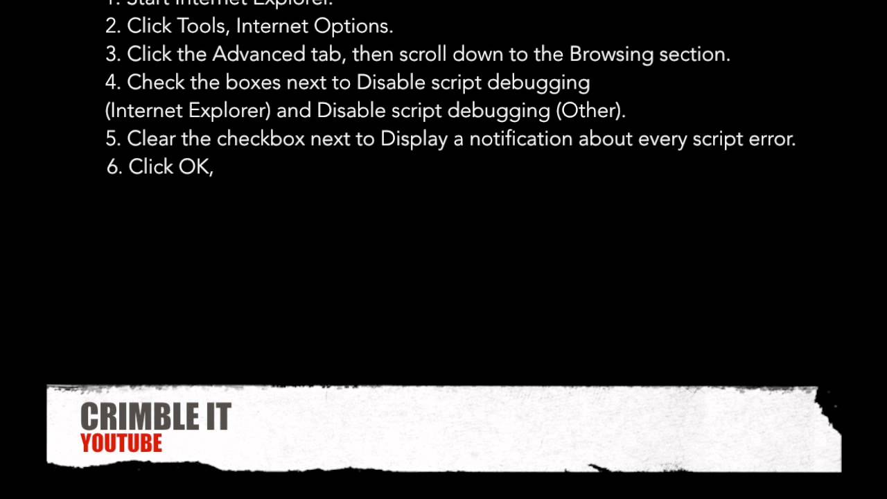 INTERNET EXPLORER SCRIPT ERRORS