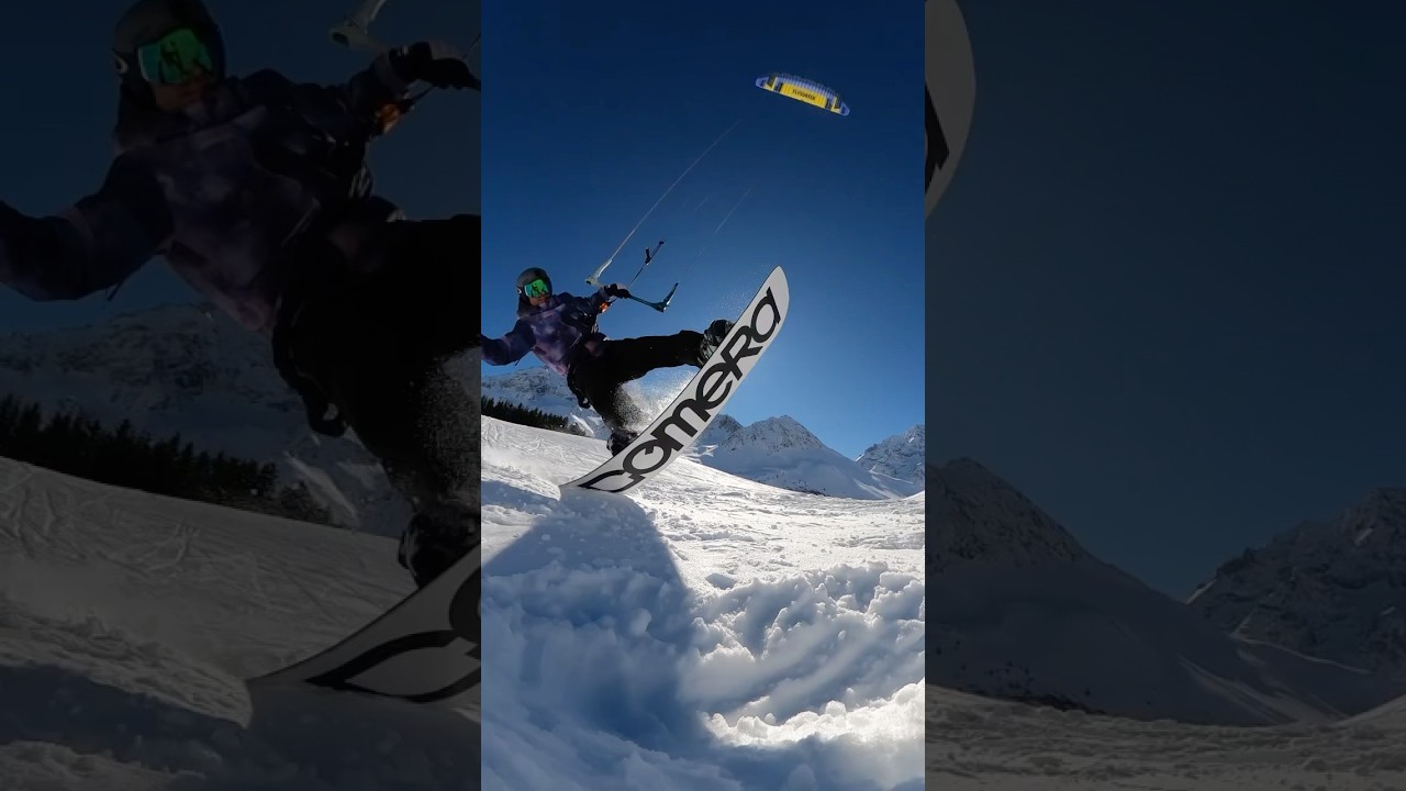 SnowKiting is Fun #kite #snowboard #snowboarding #snowkite #snowkiting #hangtime #airtime