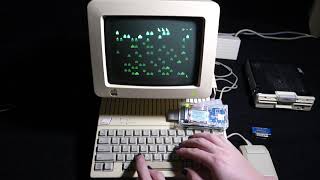 1984 Apple IIc plays Asteroids and Centipede