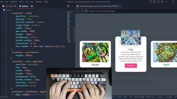 ASMR Programming - Animated Responsive Card with Hover Effect - No Talking