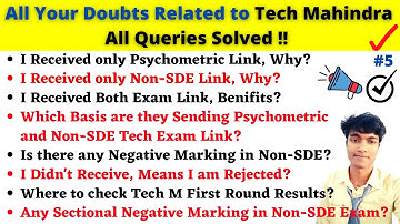 🛑Tech Mahindra Top Queries - Total Rounds, Selection Process, Negative Marking, Rejection,Shorlisted