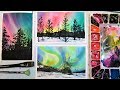 Aurora Borealis (Northern Lights) 3 Ways in Watercolor!