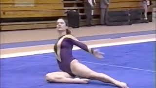 Jennifer Wood (LSU) with a dynamic floor exercise opening with a huge FULL IN for 9.925!