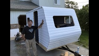 How To Build A DIY Travel Trailer  Part 34 (Installing the Rubber Roof/ Siding – Part 2)