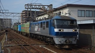 EF210 134号機(1050レ)& EF210 136号機(5073レ) 大府駅通過