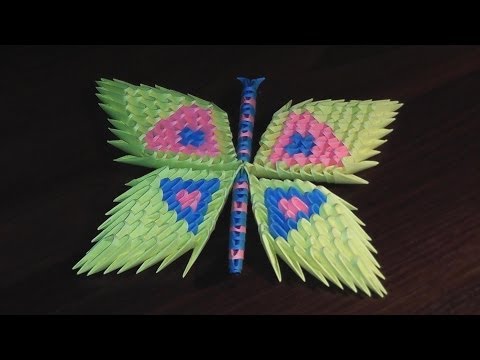Поделки из бумаги оригами модули мастер класс видео как делать бабочка