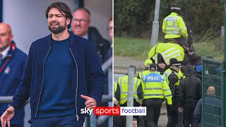 Russell Martin given a police escort as Rangers fans block team bus