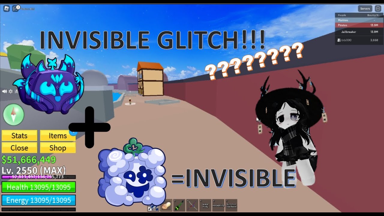 INSANE GLITCH!!! INVISIBLE In Blox Fruits! Blox Fruits Glitch YouTube