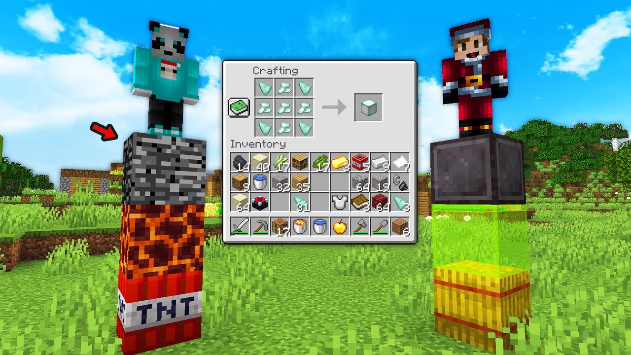 MINECRAFT PERO DEBO PISAR BLOQUES ALEATORIOS O MUER0 🤯