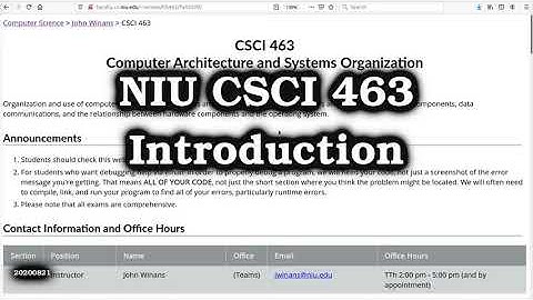 NIU CSCI 463 Introduction