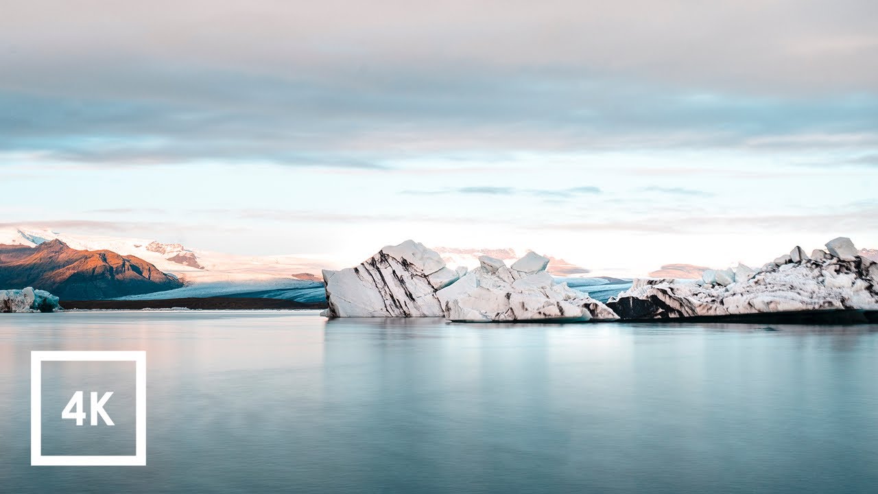 Sounds for Sleep Glacier Lagoon Ambience in Iceland (Binaural Glacier Ambience) 4k ASMR