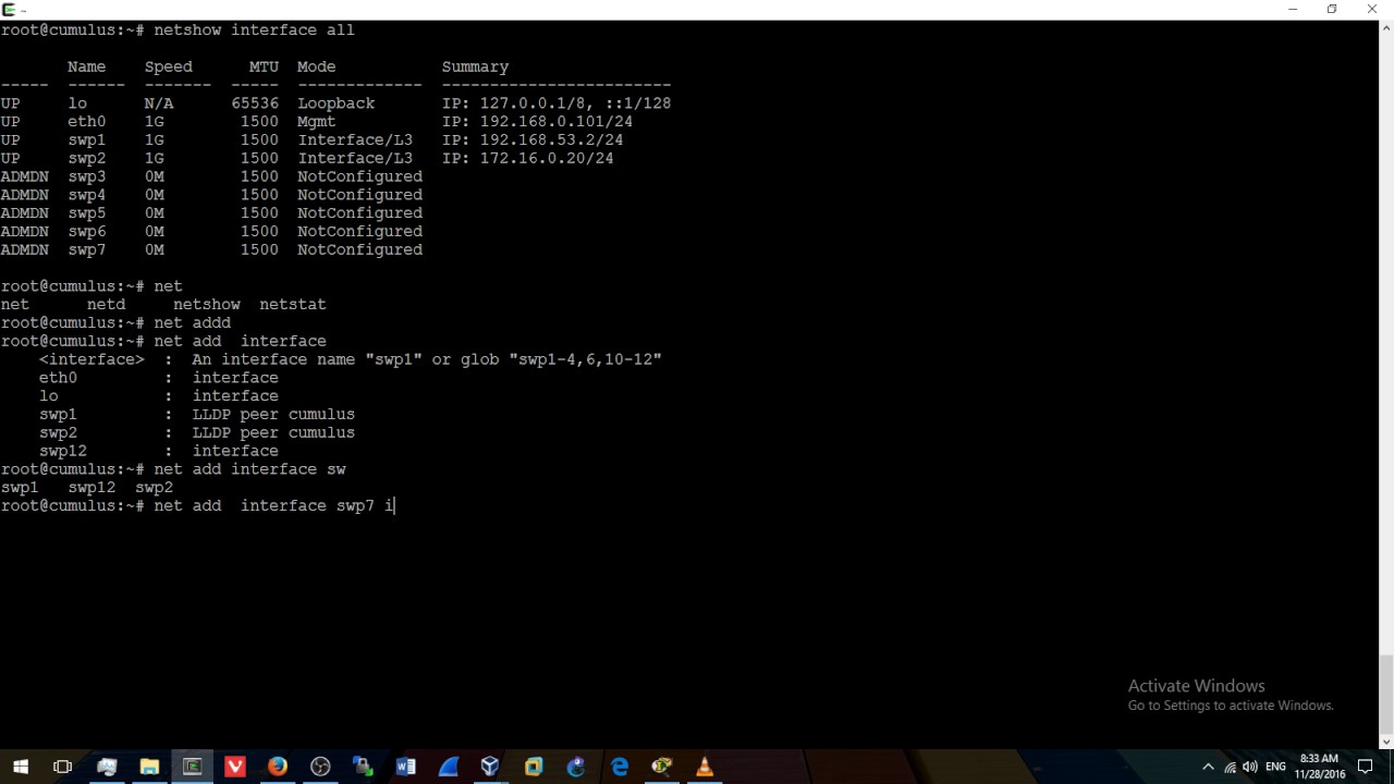 Настройка  IPv4  для Cumulus VX/Cumulus Linux