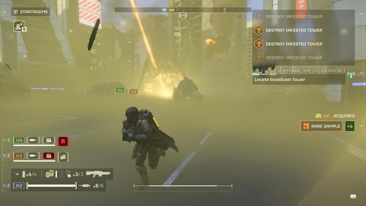 Fighting terminids in Helldivers 2 in super Helldive difficulty - YouTube
