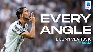 Free-kick masterclass by Dusan Vlahovic | Every Angle | Juventus-Roma | Serie A 2022/23