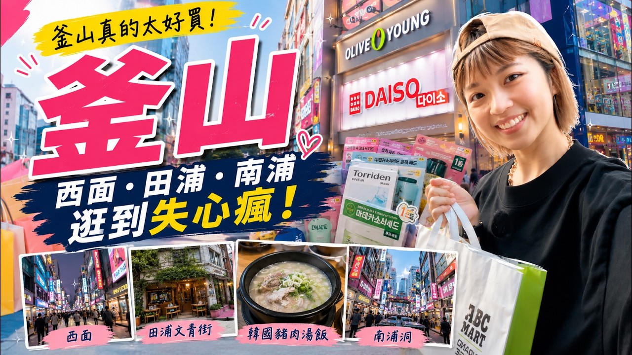 釜山真的太好買！西面、田浦、南浦逛到失心瘋｜Olive Young、大創戰利品開箱！#EP2