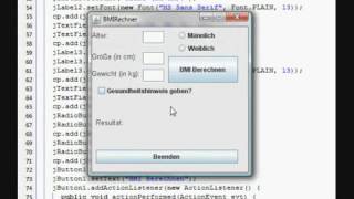 Grafische Oberflächen mit Java und Swing - Teil 4 - BMI Rechner