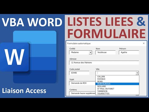 Listes liées et connexions externes en VBA Word