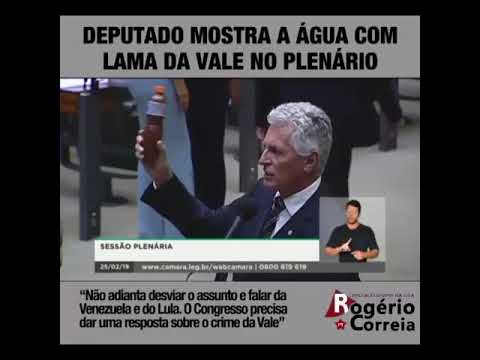 VÍDEO: DEPUTADO MOSTRA A ÁGUA COM LAMA DA VALE NO PLENÁRIO