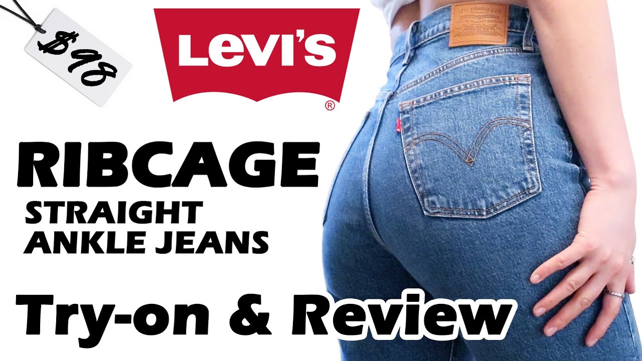 LEVI'S Ribcage Straight Ankle Women's Jeans | Georgie - Medium Wash |  Try-on & Review | AERIN - YouTube