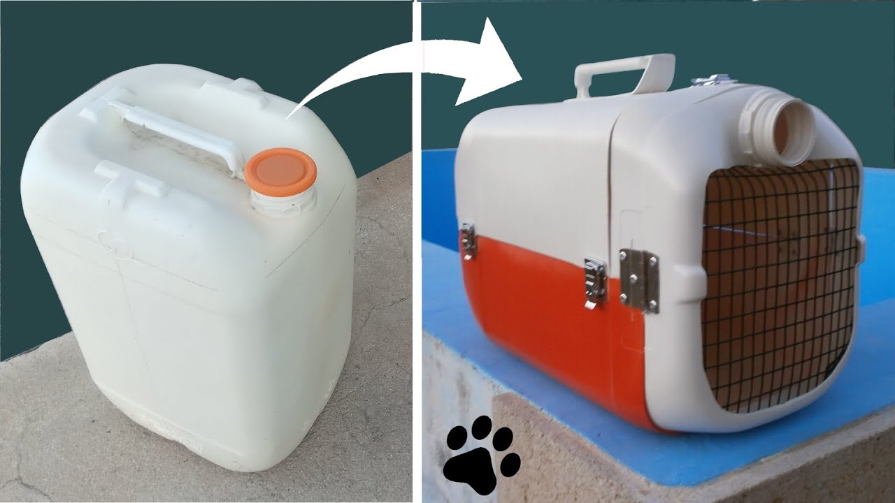 Verdulero Londres Predicar Como Hacer un Transportín Casero para Mascotas, Animales pequeños/  Reciclando bidón 25L - YouTube