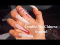 DOUBLE TIP CHINESE SYMBOL NAILS | watch me work • chellaveli