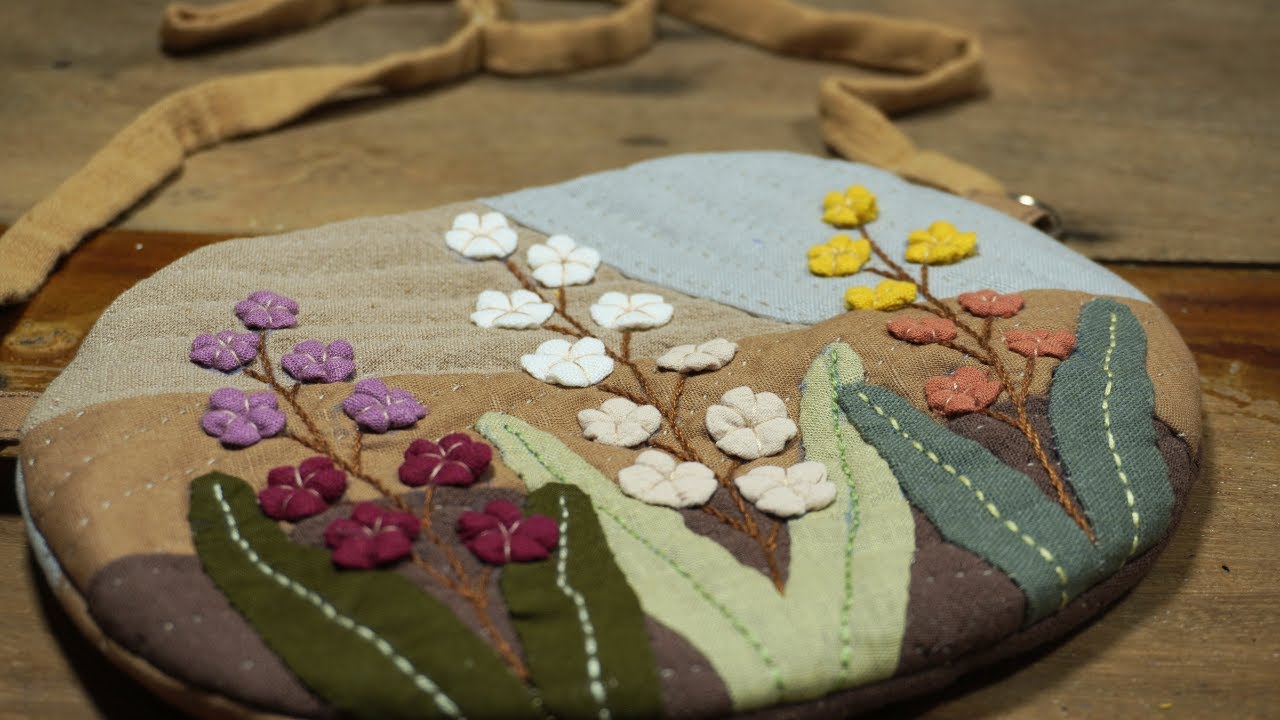 Hand Sewing a Patchwork Crossbody Bag | Relaxing ASMR