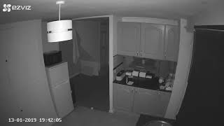 Big orbs floating past security camera