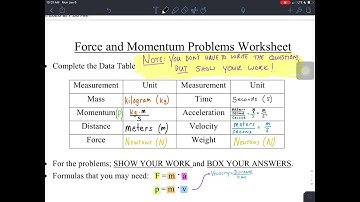 Force and Momentum Calculation Practice ~ GVHS Science ~ Mr. Thornton