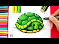 Cómo dibujar una TORTUGA escondida en su CAPARAZÓN