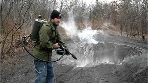 Homemade m2 Flamethrower Firing