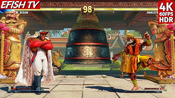 M. Bison vs Dhalsim (Hardest AI) - Street Fighter V