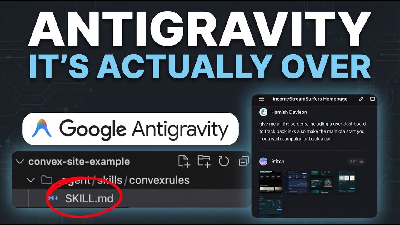 Google Antigravity + Stitch + Convex = Free FULL Sites INSTANTLY