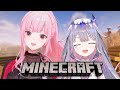 Minecraft collabwith moricalliope building with senpai