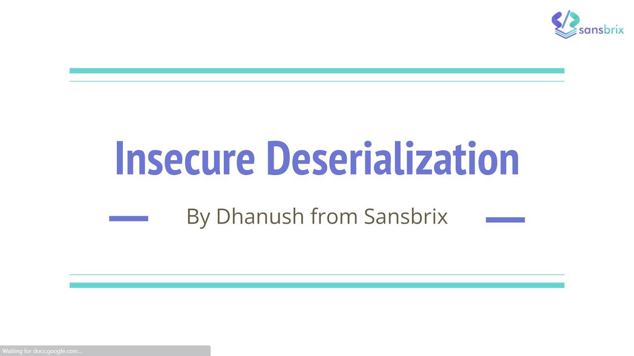 Insecure Deserialization Math 13.Insecure Deserialization - YouTube