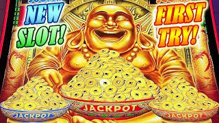 NEW Grand Buddha Link Slot! First Attempt, 3 Bonuses, Wheel Spins and Free Games at South Point! screenshot 2