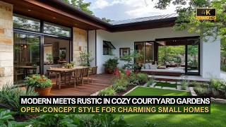 Modern Meets Rustic in Cozy Courtyard Gardens with Open-Concept Style for Charming Small Homes