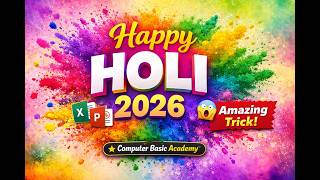 Title. PowerPoint Trick for Beginners 😱 | PowerPoint Hack | Happy Holi 2026 🎨 | ComputerBasicShorts