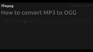How to convert MP3 to OGG #ffmpeg