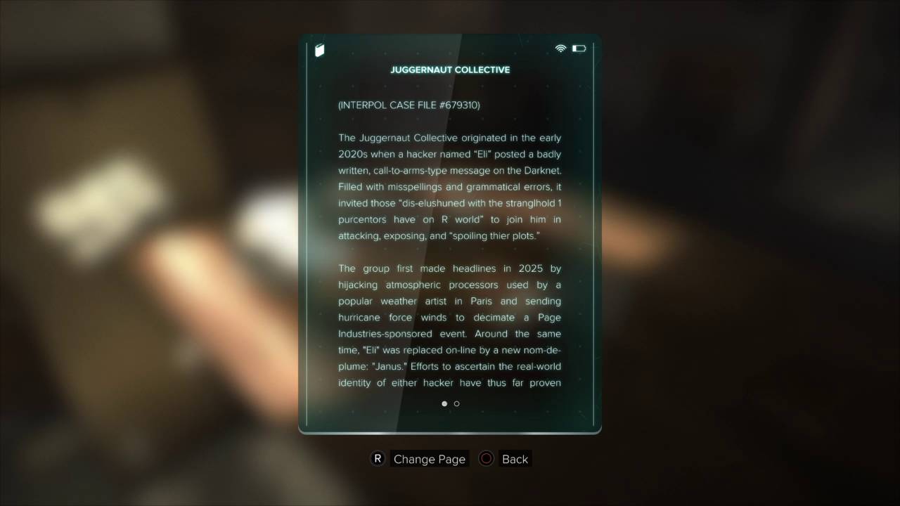 Deus Ex: Mankind Divided: Juggernaut Collective (Interpol Case File 