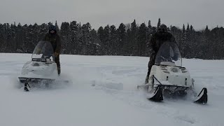 Испытания бурана на двух лыжах.