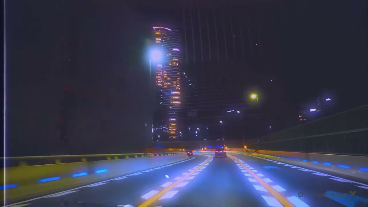 🌃 Osaka Night Expressway Drive💤 for Sleep, Study + VHS 90s Visual