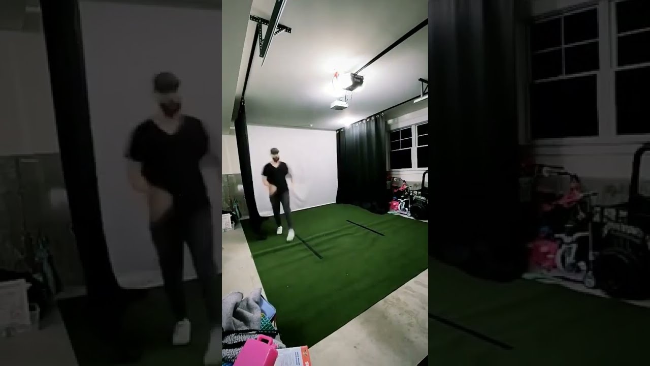 Turned His Garage Into A Golf Simulator Parbirdtriple