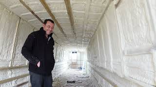 AL & FOXYS NARROWBOAT LUNAR Fitout 6 Close cell spray foam insulation on narrowboat