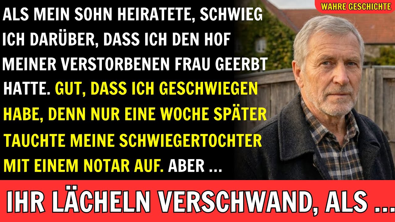 Als mein Sohn heiratete, schwieg ich darüber, dass ich den Hof meiner verstorbenen Frau geerbt hatte