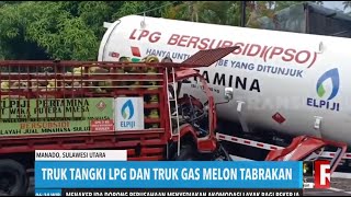 Truk Tangki LPG dan Truk Gas Melon Tabrakan | REDAKSI PAGI (24/06/20)