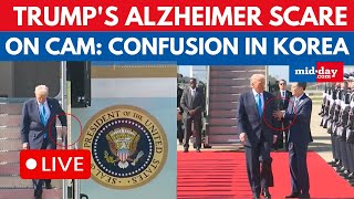 Live Trumps Awkward South Korea Walk Raises Eyebrows, Netizens Question Presidents Mental Health