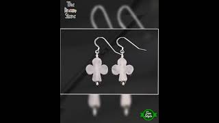 Sterling Silver Rose Quartz Club Card Gamer Earrings, Genuine Rose Quartz